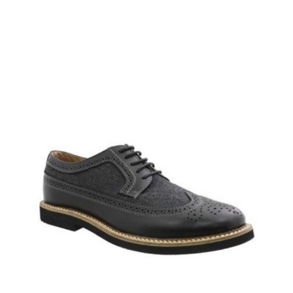 G.H. Bass Bremmer Grey Black Tweed Wing‎ Tip Oxford Shoes Size 13